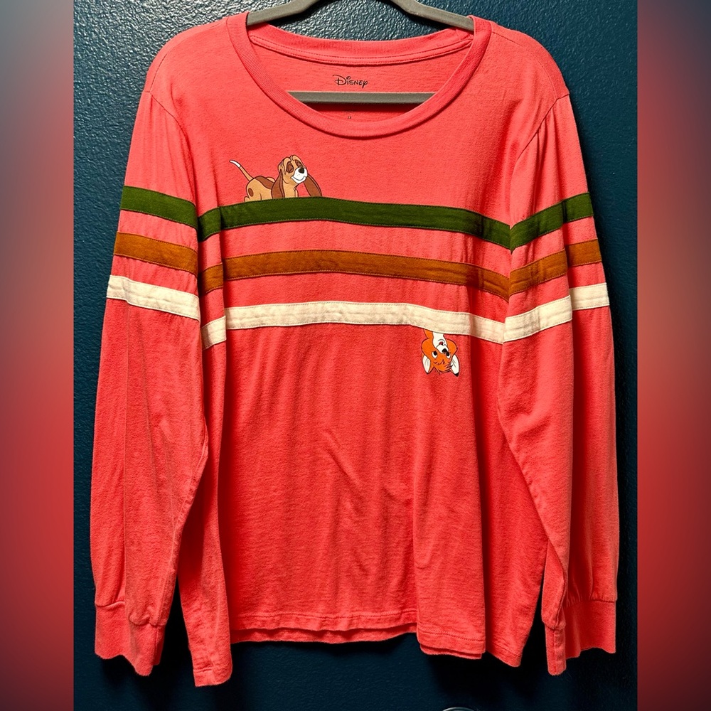 Disney The Fox and the Hound Striped Women's Long Sleeve T-Shirt